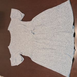 Soft Stretch Knit Salt & Pepper Capped Sleeve Dress Girls Size Lrg 10/12